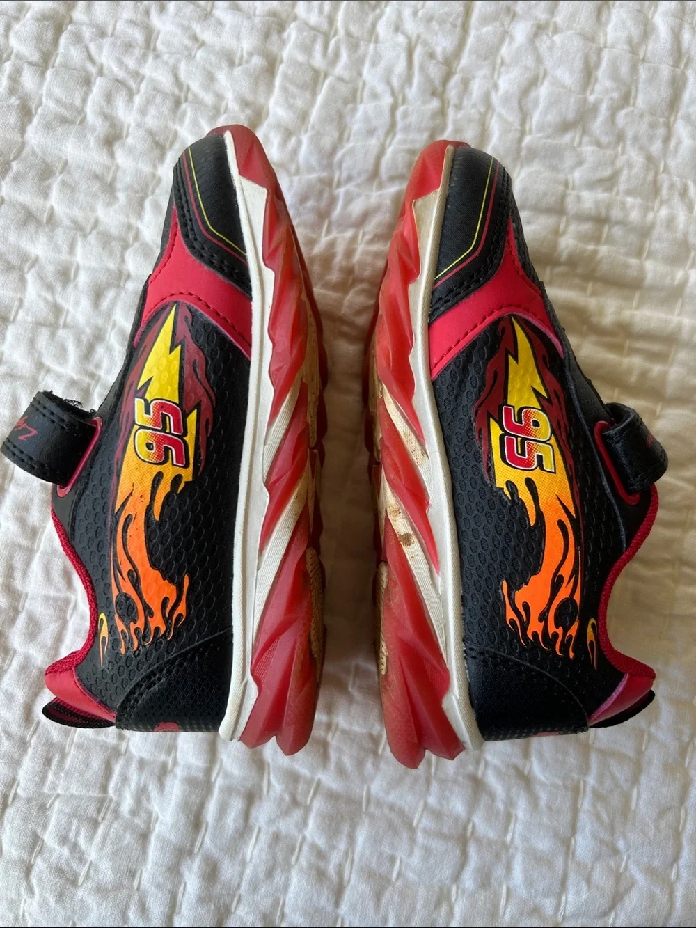 Lightning McQueen Boys Black and Red Sneakers